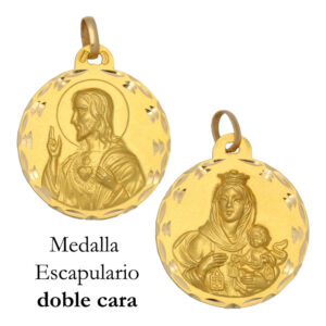 Medalla oro 18kl escapulario - 23mm
