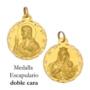 Medalla oro 18kl escapulario - 21mm