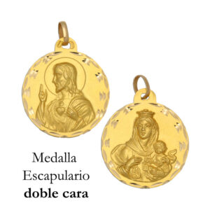 Medalla oro 18kl escapulario - 19mm