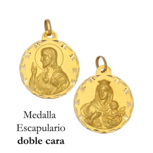 Medalla oro 18kl escapulario - 17mm