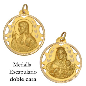 Medalla oro 18kl escapulario - 26mm
