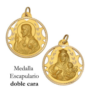 Medalla oro 18kl escapulario - 22mm