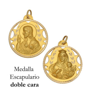 Medalla oro 18kl escapulario - 20mm