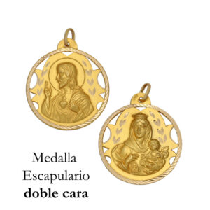 Medalla oro 18kl escapulario - 18mm