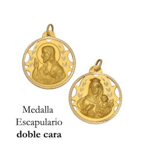 Medalla oro 18kl escapulario - 16mm