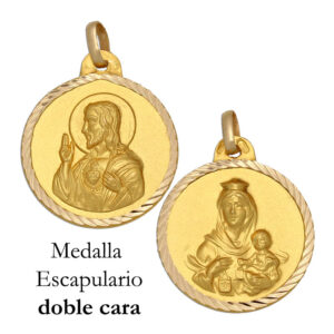 Medalla oro 18kl escapulario - 22mm