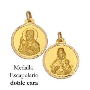 Medalla oro 18kl escapulario - 18mm