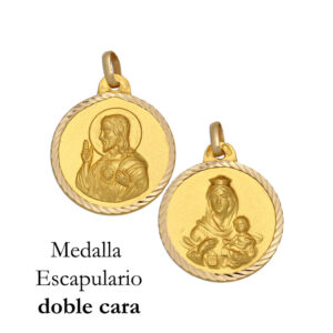 Medalla oro 18kl escapulario - 16mm