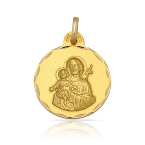 Medalla oro 18kl san jose - 17mm