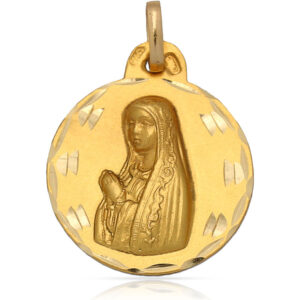 Medalla oro 18kl. v. de fatima - 19mm