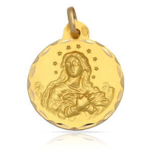 Medalla oro 18kl v. de la purisima - 21mm