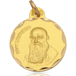 Medalla oro 18kl fray leopoldo de 21mm