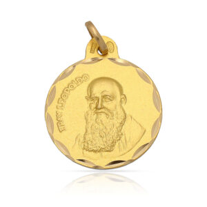 Medalla oro 18kl fray leopoldo de 17mm