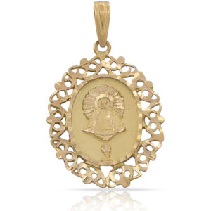 Medalla oro 18kl v. de las nieves - 21x27mm