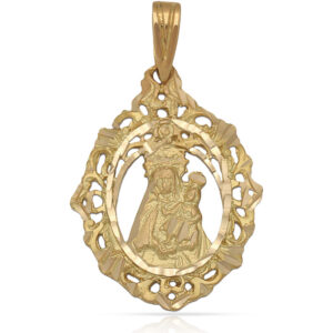 Medalla oro 18kl santa ana- 20x28mm
