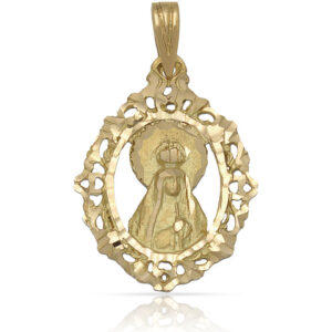 Medalla oro 18kl v. de lourdes - 20x28
