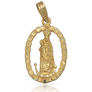 Medalla oro 18kl v. de zocueca- 17x27mm