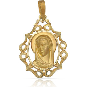 Medalla oro 18kl v. niña - 25x34mm