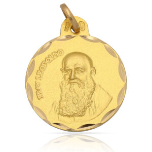Medalla oro 18kl fray leopoldo - 19mm