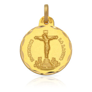Medalla oro 18kl cristo de la laguna - 17mm