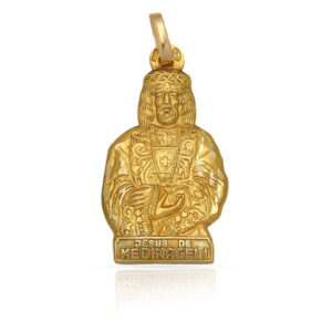 Medalla oro 18kl cristo de medinaceli - 13x24mm