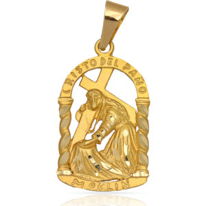 Medalla oro 18kl cristo del paño - 16x27mm