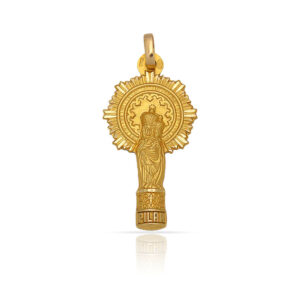 Medalla oro 18kl v. del pilar - 12x23mm