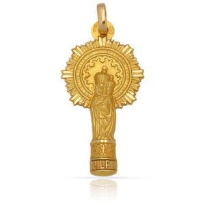 Medalla oro 18kl v. del pilar - 17x34mm