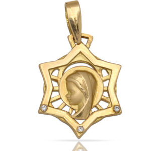 Medalla oro 18kl virgen niña - 16x21mm