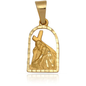 Medalla oro 18kl cristo del paño 11x20mm
