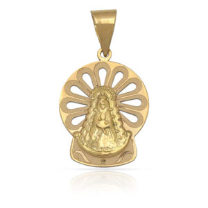 Medalla oro 18kl v. del rocio - 20x15mm