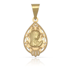 Medalla oro 18kl virgen niña - 11x19mm
