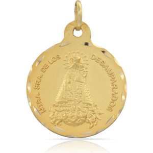Medalla oro 18kl v. de los desamparados - 21mm