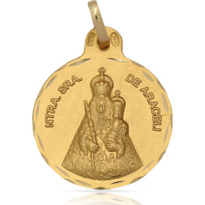 Medalla oro 18kl v. de la araceli- 21mm