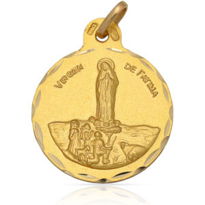 Medalla oro 18kl v. de fatima - 21mm