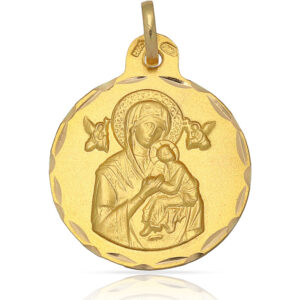 Medalla oro 18kl perpetuo socorro - 21mm