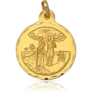 Medalla oro 18kl san juan bautista - 21mm