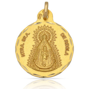 Medalla oro 18kl virgen de regla- 21mm