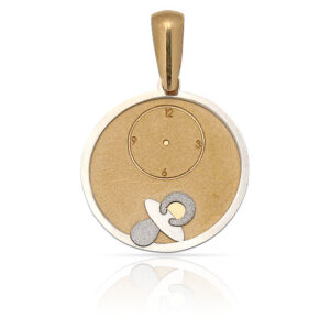 Medalla oro 18kl chupete y reloj - 15mm