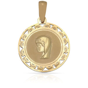 Medalla oro 18kl virgen niña - 18mm