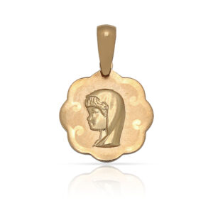 Medalla oro 18kl virgen niña - 13mm