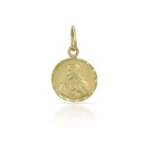 Medalla oro 18kl lenteja escapulario - 8mm
