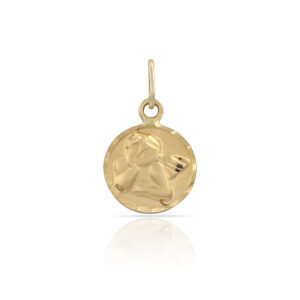 Medalla oro 18kl lenteja angel - 8mm