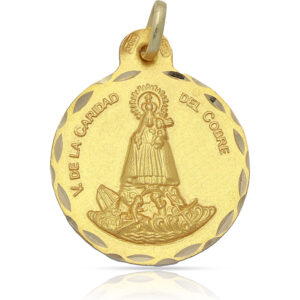 Medalla oro 18kl caridad del cobre - 21mm