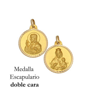 Medalla oro 18kl escapulario - 14mm