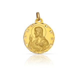 Medalla oro 18 kl sagrado corazon - 15mm
