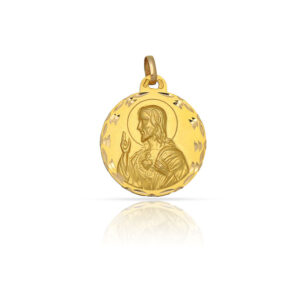 Medalla oro 18kl sagrado corazon - 13mm