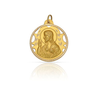 Medalla oro 18kl sagrado corazon - 16mm