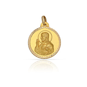 Medalla oro 18kl sagrado corazon - 16mm