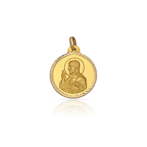 Medalla oro 18kl sagrado corazon - 14mm